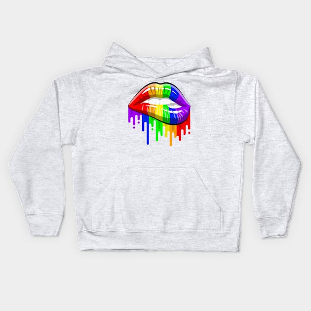 Pride lips Kids Hoodie by monywade